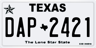 TX license plate DAP2421