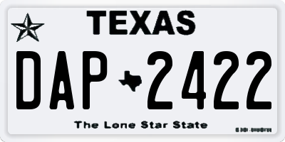 TX license plate DAP2422