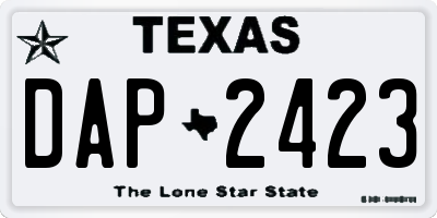 TX license plate DAP2423