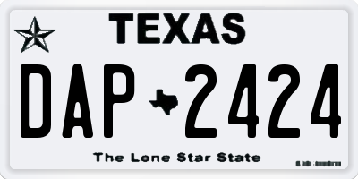 TX license plate DAP2424