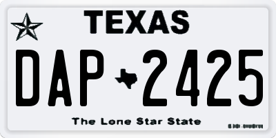TX license plate DAP2425