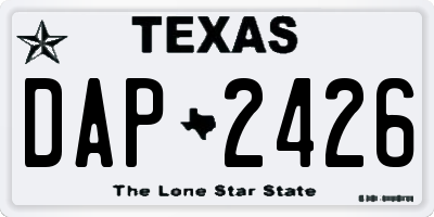 TX license plate DAP2426