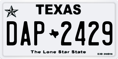 TX license plate DAP2429
