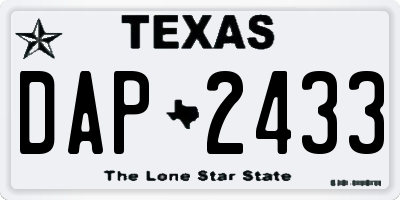 TX license plate DAP2433