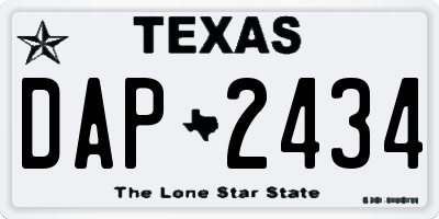 TX license plate DAP2434