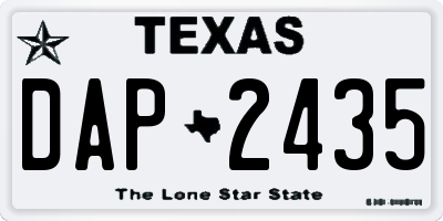 TX license plate DAP2435