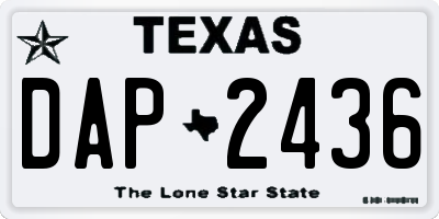 TX license plate DAP2436