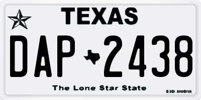 TX license plate DAP2438