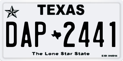 TX license plate DAP2441