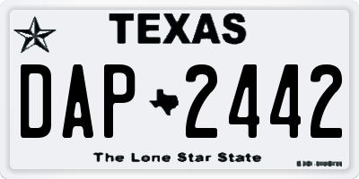 TX license plate DAP2442