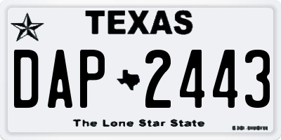 TX license plate DAP2443