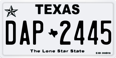 TX license plate DAP2445