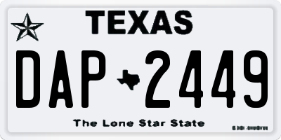 TX license plate DAP2449