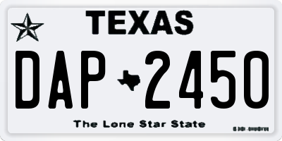 TX license plate DAP2450