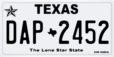 TX license plate DAP2452