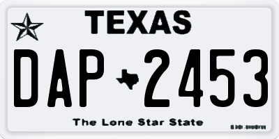 TX license plate DAP2453