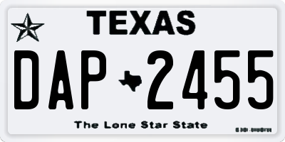 TX license plate DAP2455