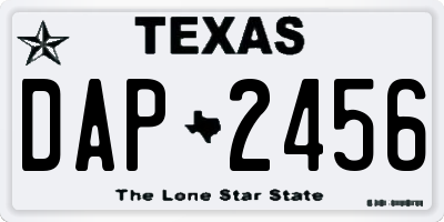 TX license plate DAP2456