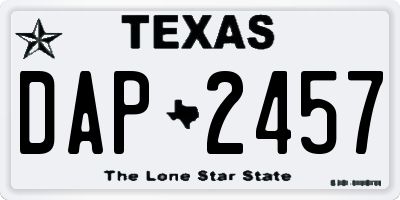 TX license plate DAP2457