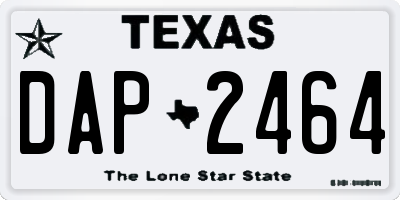 TX license plate DAP2464