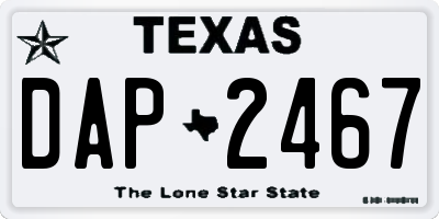 TX license plate DAP2467