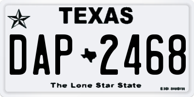 TX license plate DAP2468