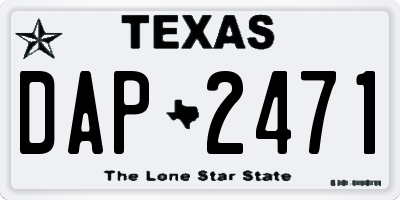 TX license plate DAP2471