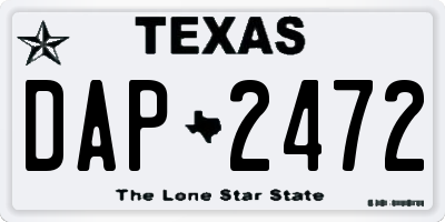 TX license plate DAP2472