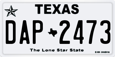TX license plate DAP2473