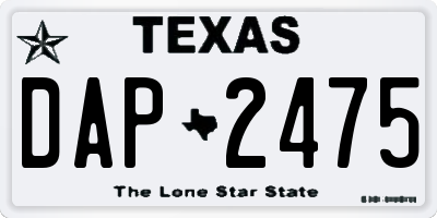 TX license plate DAP2475