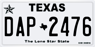 TX license plate DAP2476