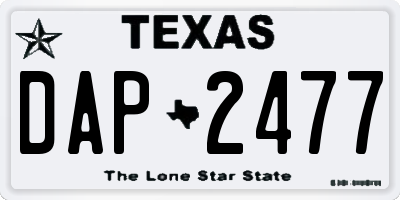 TX license plate DAP2477