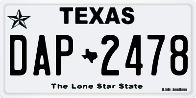 TX license plate DAP2478