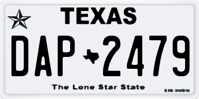 TX license plate DAP2479