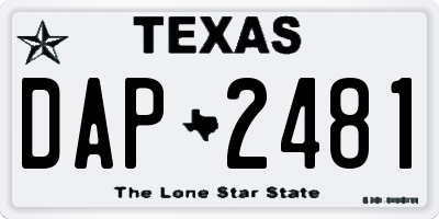 TX license plate DAP2481