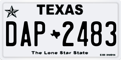 TX license plate DAP2483
