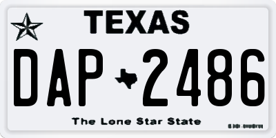 TX license plate DAP2486