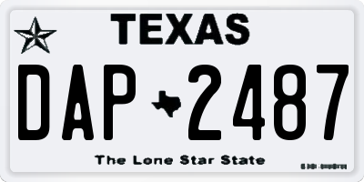 TX license plate DAP2487