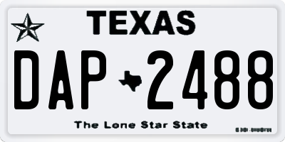 TX license plate DAP2488