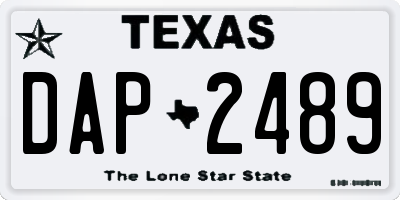 TX license plate DAP2489
