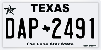 TX license plate DAP2491
