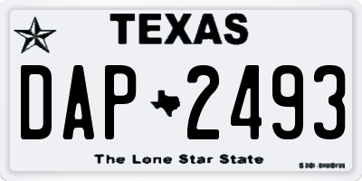 TX license plate DAP2493