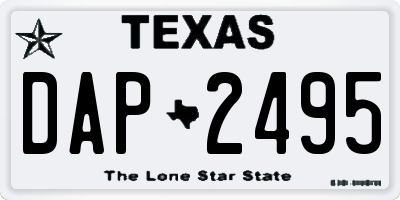 TX license plate DAP2495
