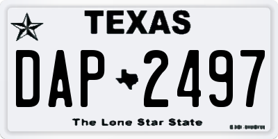 TX license plate DAP2497