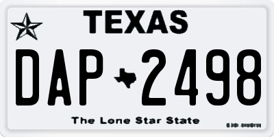 TX license plate DAP2498