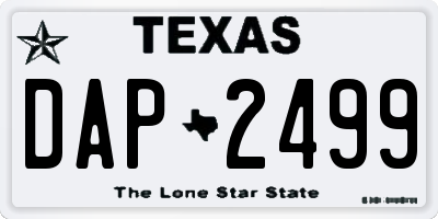 TX license plate DAP2499