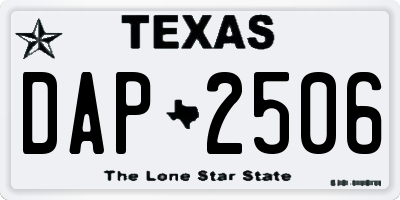 TX license plate DAP2506