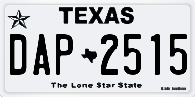TX license plate DAP2515