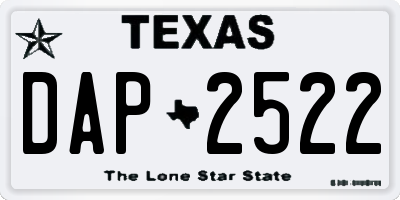 TX license plate DAP2522