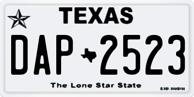 TX license plate DAP2523
